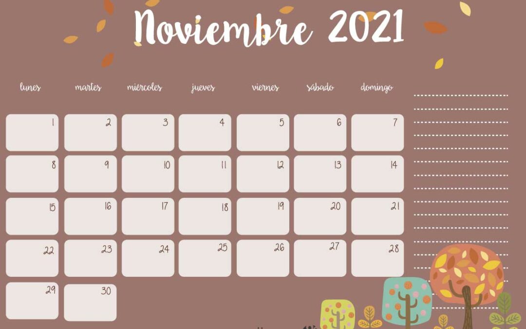 Calendario noviembre 2021