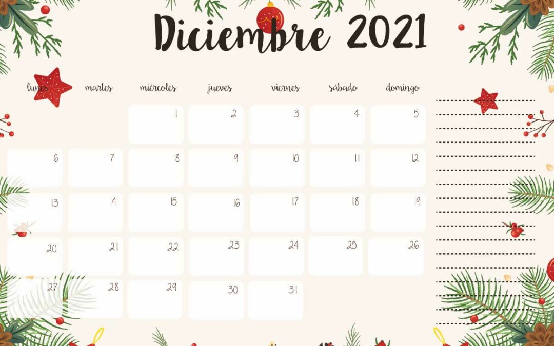 Calendario diciembre 2021