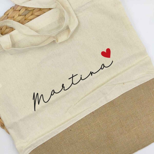 Bolso tela y yute nombre