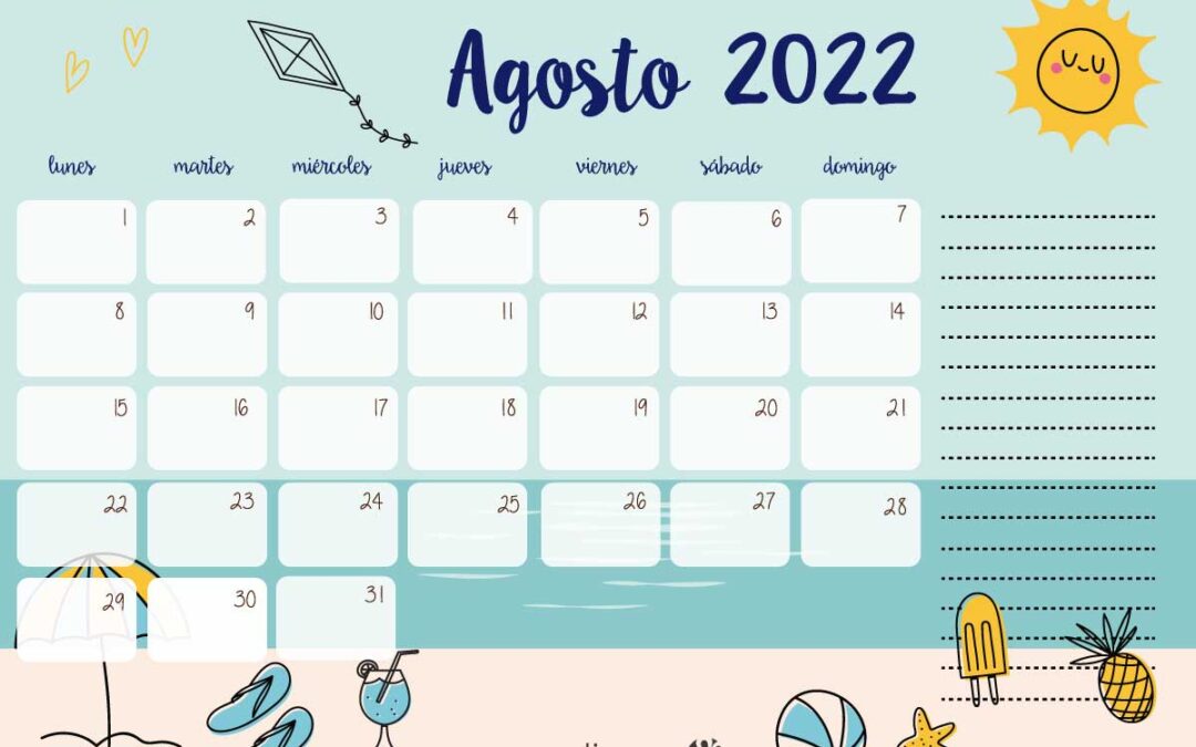 Calendario agosto 2022