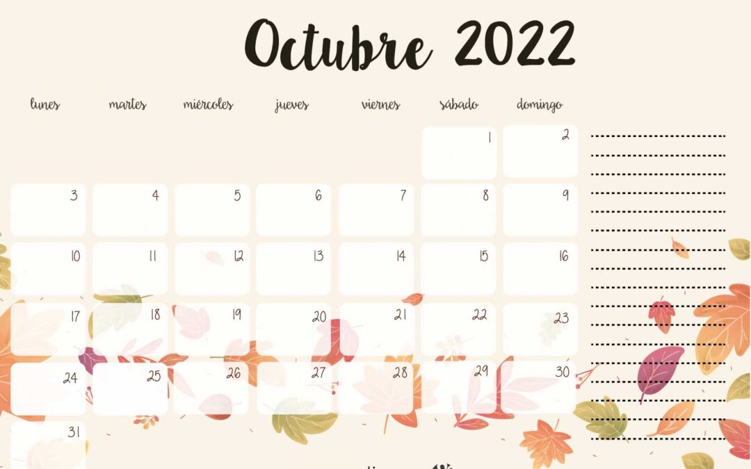 Calendario octubre 2022