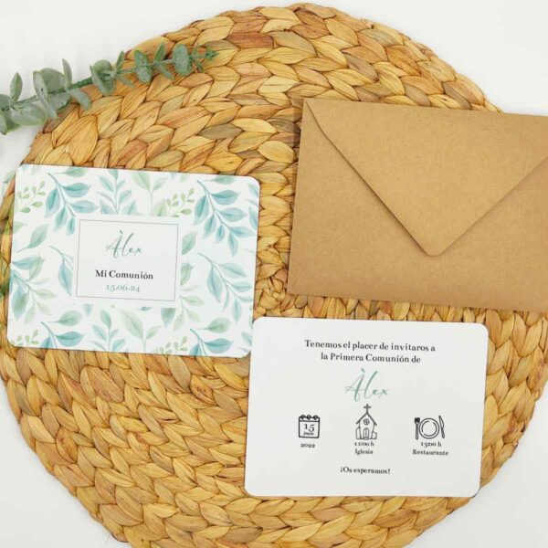 Invitación "fondo hojas"