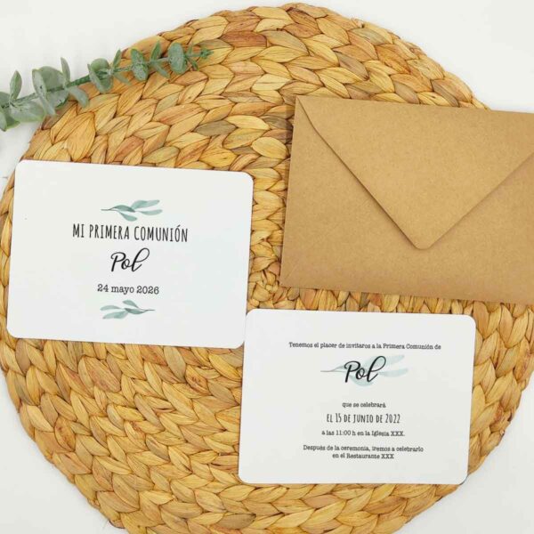 Invitación "Hojas acuarela"