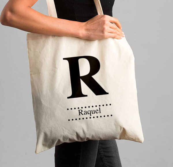 Bolso tela Inicial nombre