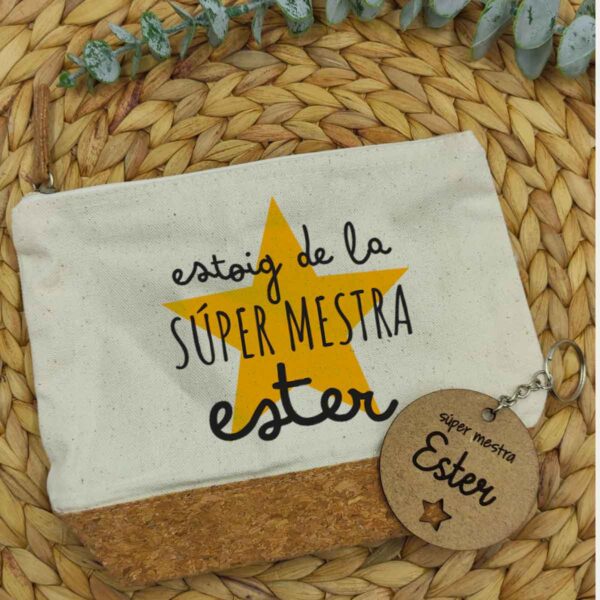 Pack estuche + llavero súper profe