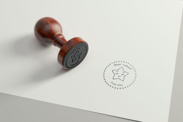 Sello de madera para profes 40cm