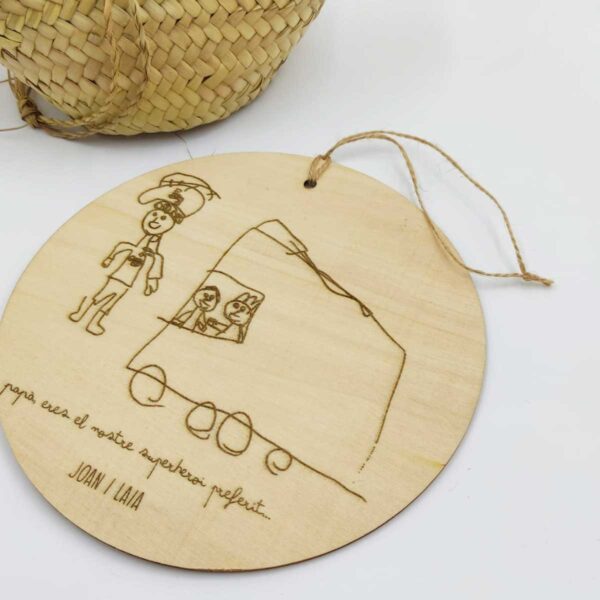 Placa de madera grabada