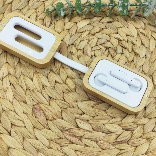 Auriculares con caja bambú personalizada - Imagen 2