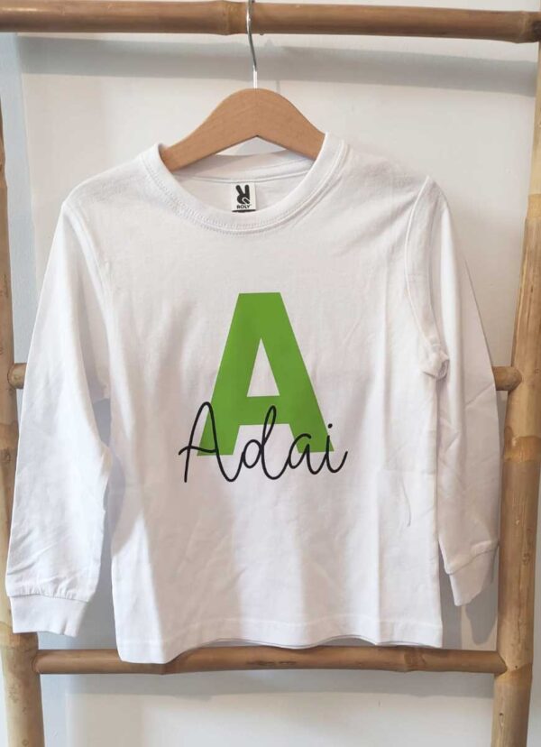 Camiseta manga larga Inicial Personalizada para Niños