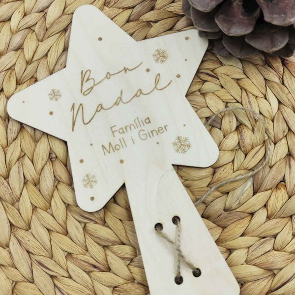 Estrella Árbol Navidad Madera - Imagen 2