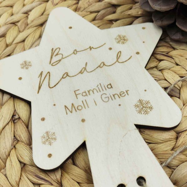 Estrella Árbol Navidad Madera - Imagen 3