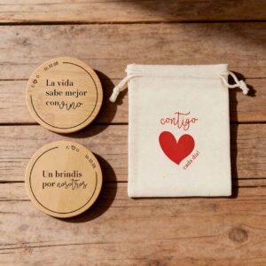 Posavasos San Valentín con frase