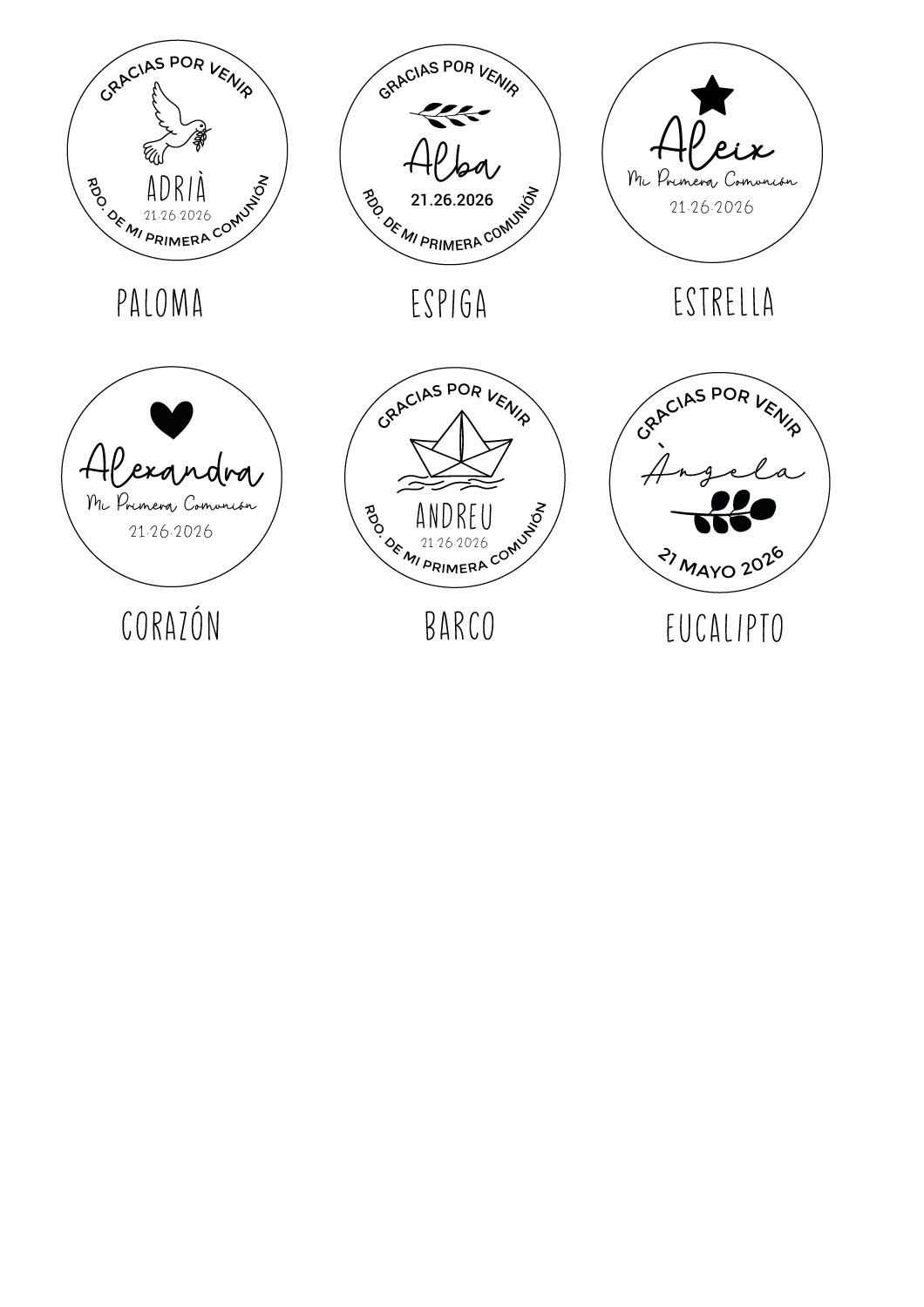 Sello personalizado para Comunión de madera - Imagen 2