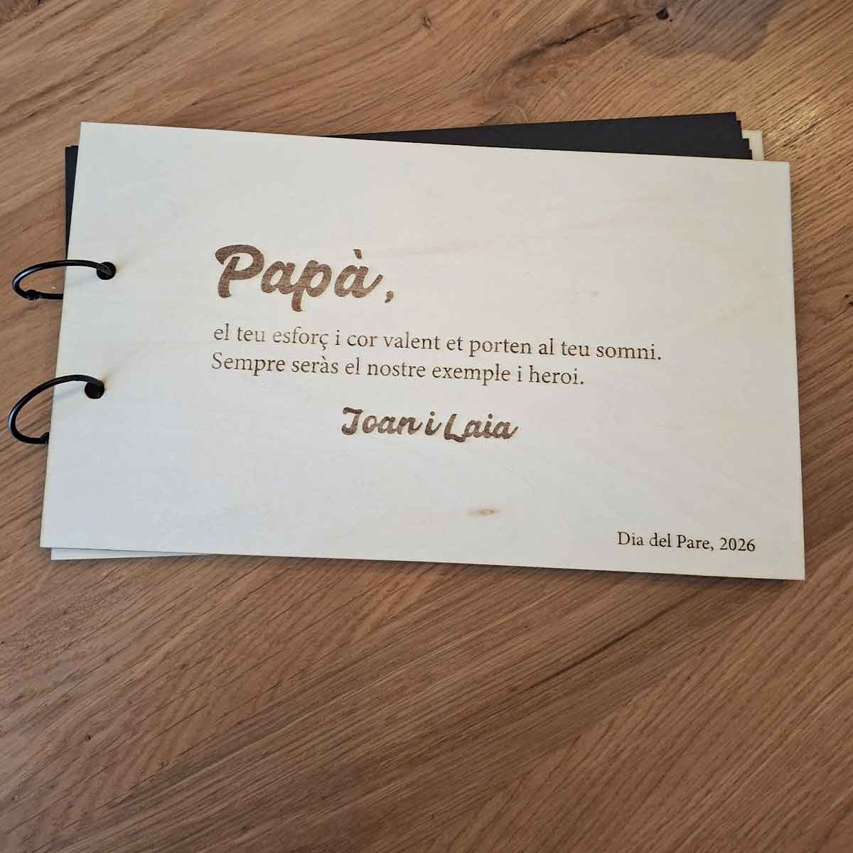 Álbum de Fotos de Madera Personalizado para Papá