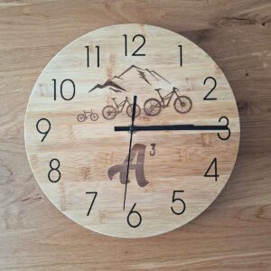 Reloj de pared de bambú natural personalizado