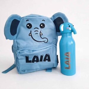 Pack mochila y botella niños elefante