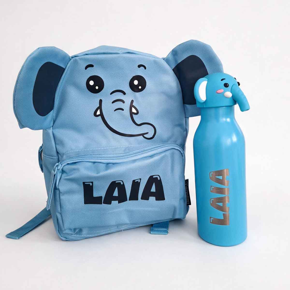 Pack mochila y botella niños elefante