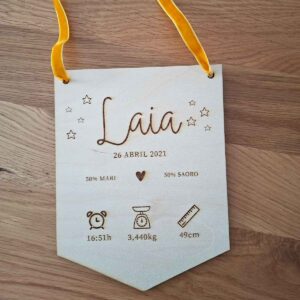 Banderín natalicio personalizado para bebé