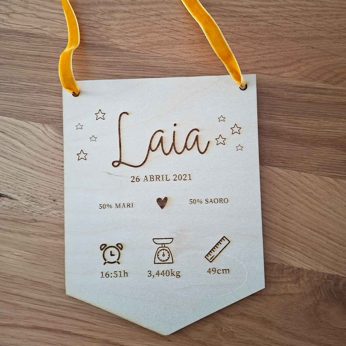 Banderín natalicio personalizado para bebé